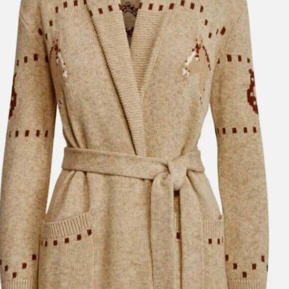 Ralph Lauren Equestrian Intarsia-Knit Cardigan with Horse Motif - Picture 3 of 4